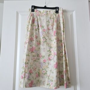 Vintage Cottagecore Floral Midi Skirt Handmade Womens S (See Measuments) Preppy
